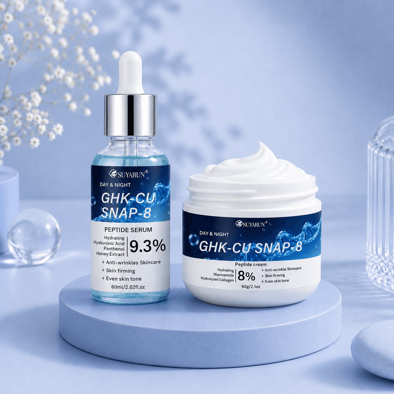 SUYARUN Peptide Complex — Creme e Sérum GHK-Cu + Snap-8